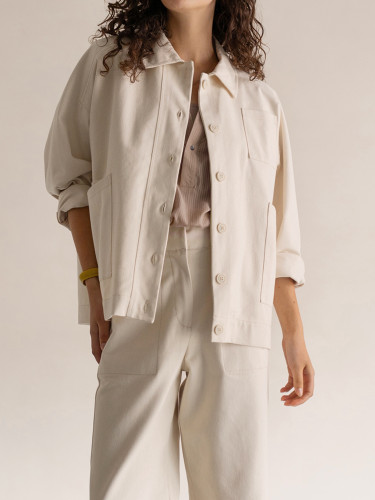 Undyed twill artist jacket