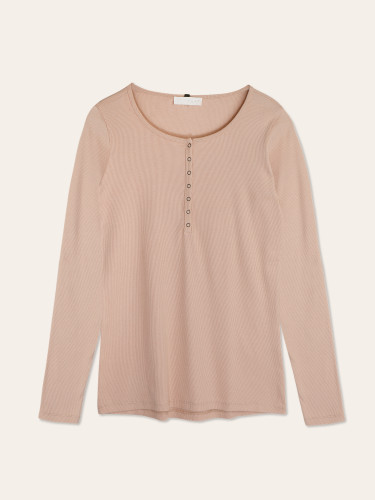 Rib henley top l/s